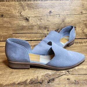 Dolce Vita Kelsa D'orsay Gray Leather pointed toe flats sz 7M
